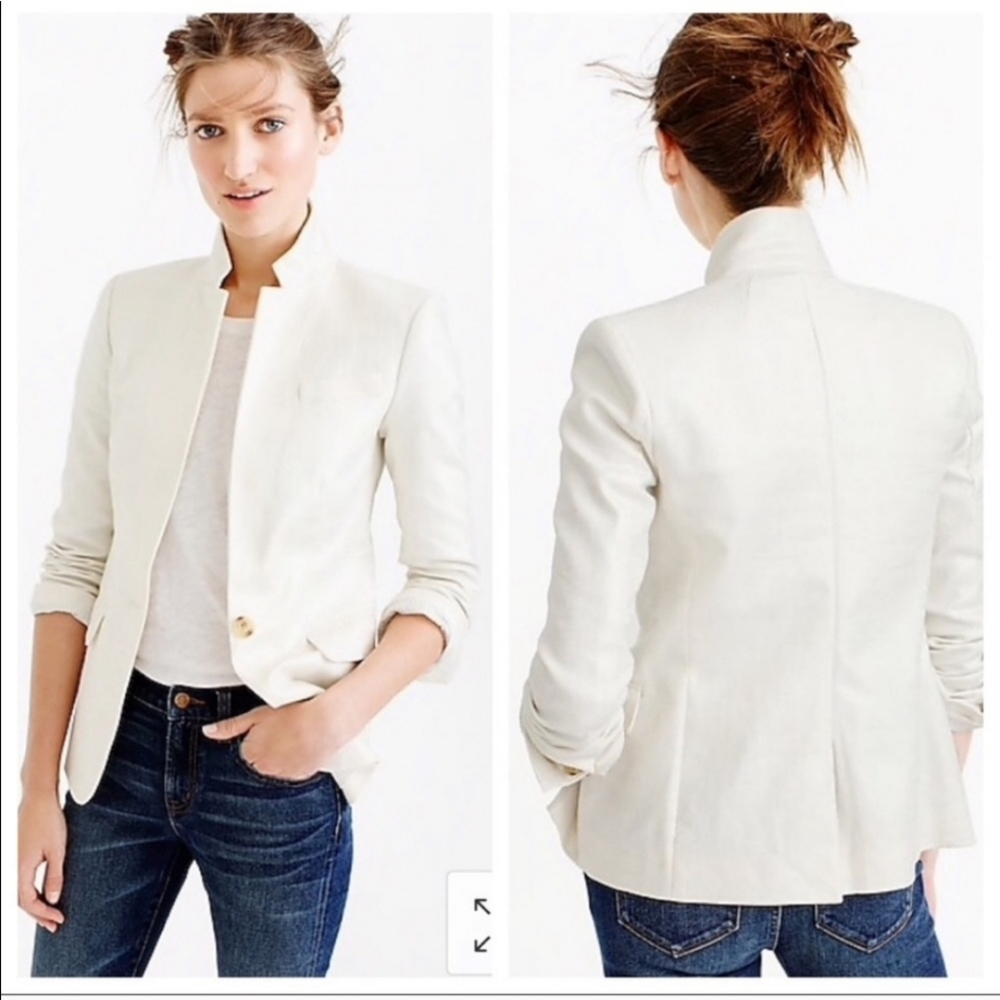 J. Crew Linen Shimmer Regent Blazer Size 12 Used